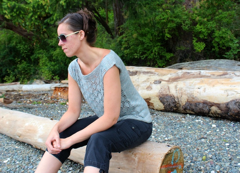 PDF pattern  lace knitting pattern  knit shirt pattern  image 2