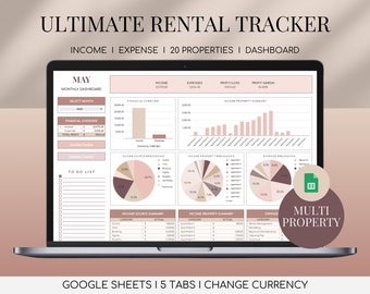 Airbnb Template Bookkeeping Income Expense Spreadsheet Multi Property Google Sheets Airbnb Host Vacation Short Term Rental Tracker Vrbo