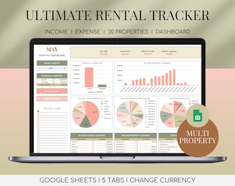 Airbnb Template Bookkeeping Income Expense Spreadsheet Multi Property Google Sheets Airbnb Host Vacation Short Term Rental Tracker Vrbo