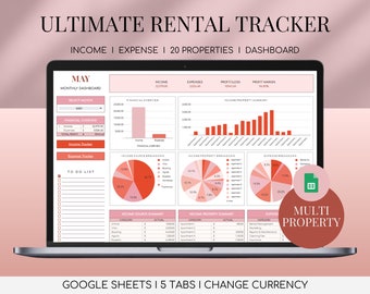 Airbnb Template Bookkeeping Income Expense Spreadsheet Multi Property Google Sheets Airbnb Host Vacation Short Term Rental Tracker Vrbo