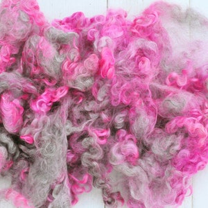 Curly Wensleydale Cotswold Locks Hand Dyed Ombre Geranium 1.9 ounces image 5