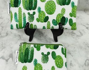 Cactus Zipper Pouch or Coin Pouch