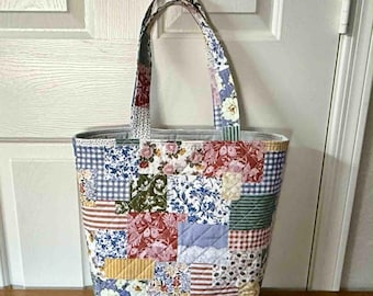 Boho picknick quiltad tygväska med magnetisk stängning
