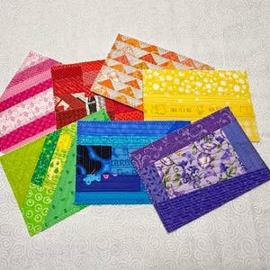 Fabric Postkarte Clubs kleine Stücke gequiltet Kunst zu teilen oder zeigen