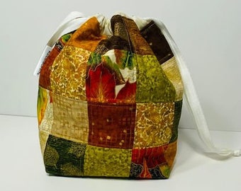 Autumn Leaves Drawstring Bag + Project Bag
