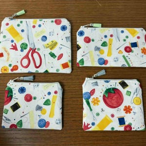 Sewing Notions Fabric Zipper Pouches Coin/Notions/Travel