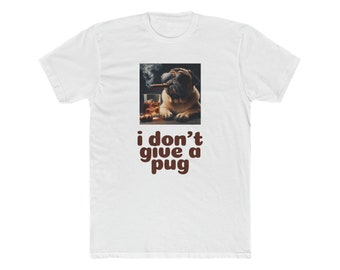 Funny Pug gangsta - Men's Cotton Crew Tee