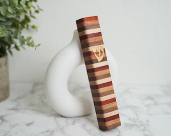 Four Pillars Wooden Mezuzah Case