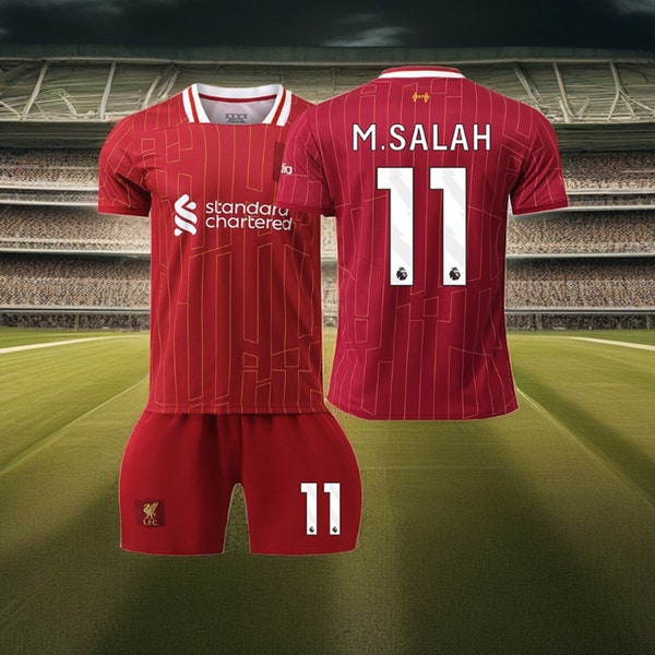 New Personalized name & number,2425 Liverpool Home Red Soccer Kit,#11 Jersey and Shorts,Soccer Sports Kit for Kids and Adults,Gift for Fans