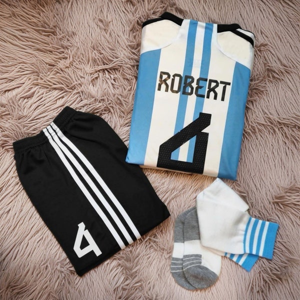 Customized Number Football jersey,22-23 Argentina Home Soccer Jersey,Soccer Uniforms For Kids And Adults, Soccer Suit Uniform Gift