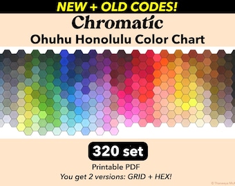 Ohuhu Honolulu Marker Color Chart: 320 Swatches, NEW + OLD Codes (Printable Digital Download)