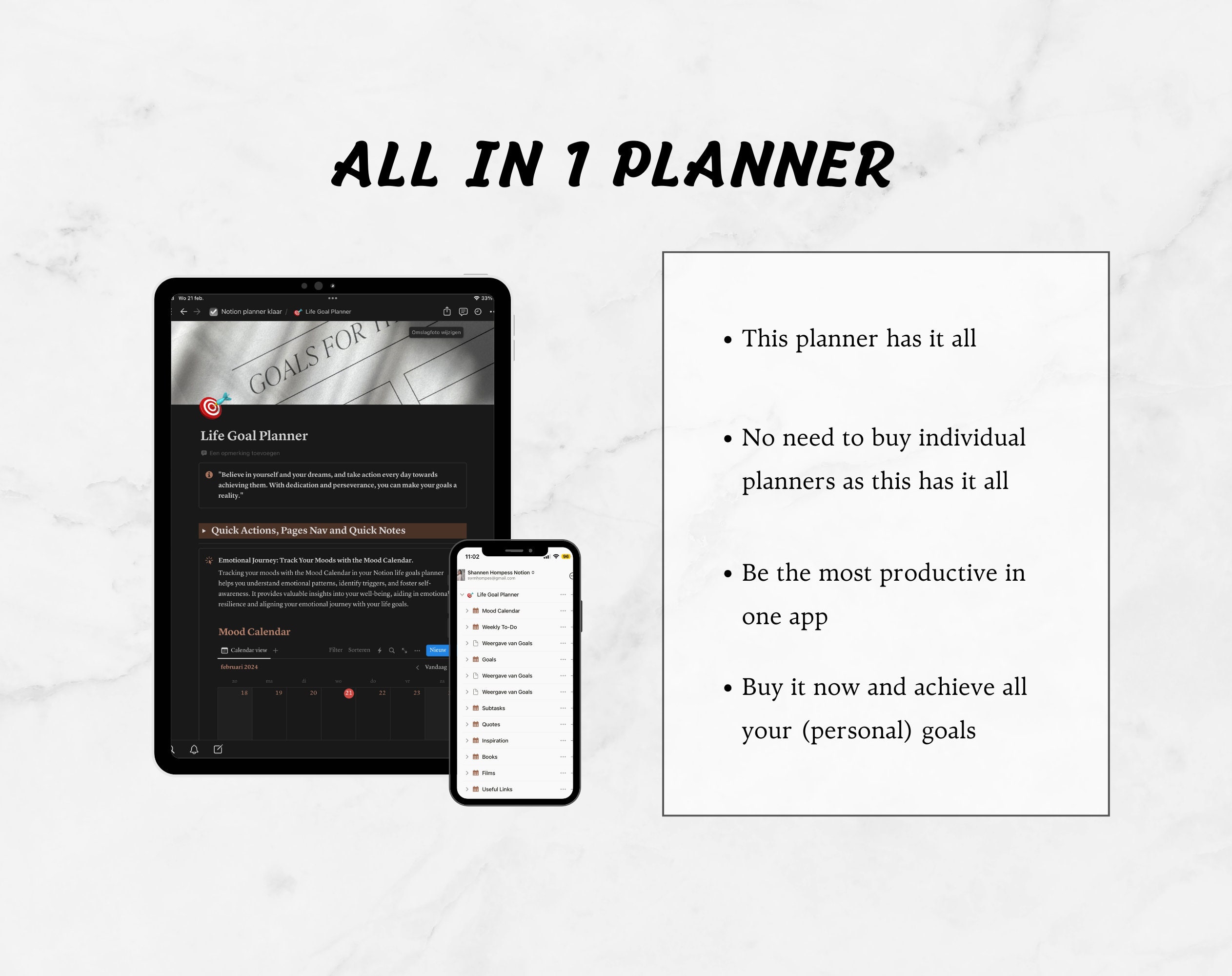 Notion Life Goal Planner Digital Vision Board Habit Tracker Weekly To Notion Life Goal Planner Digital Vision Board Habit Tracker Weekly To
