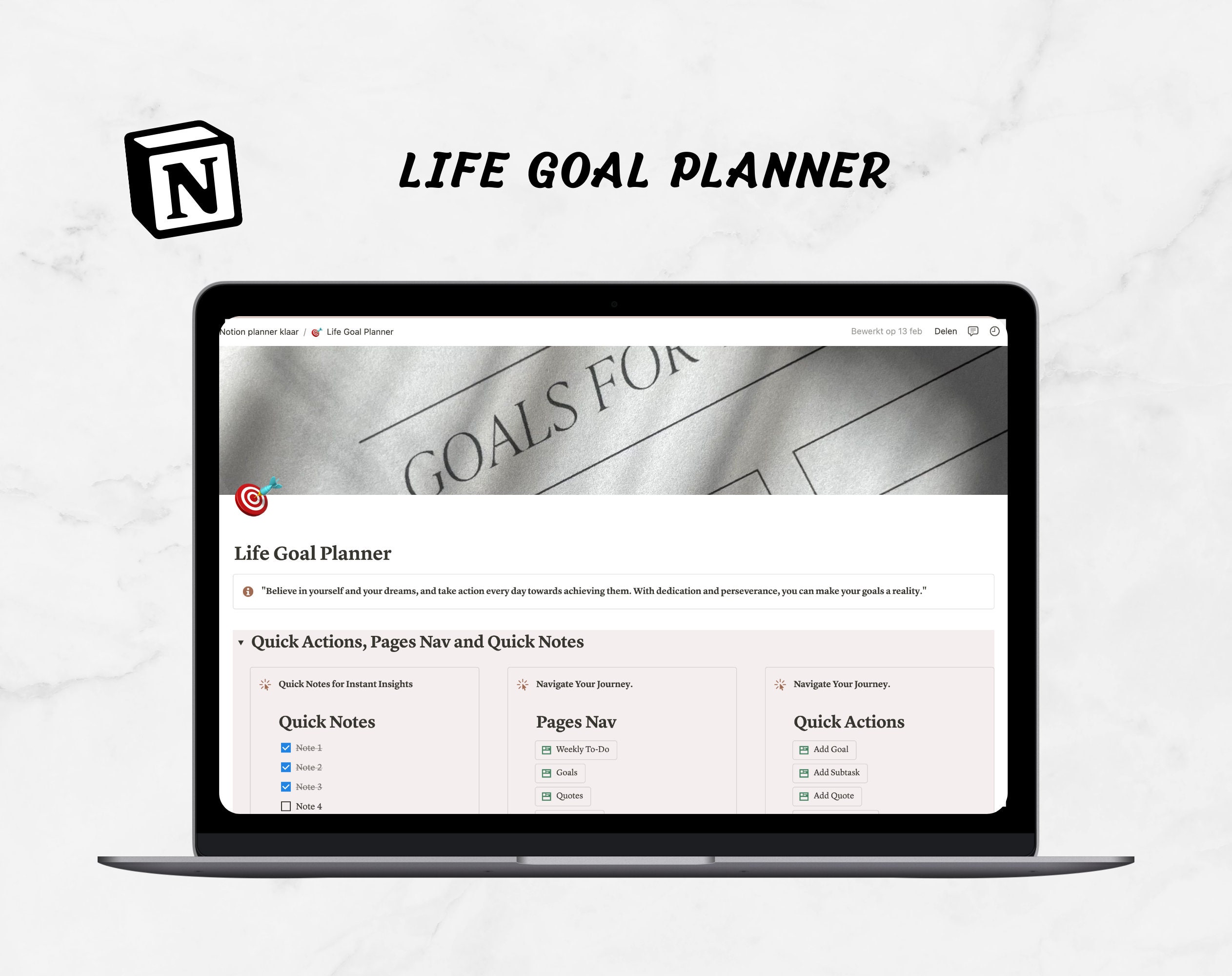 Notion Life Goal Planner Digital Vision Board Habit Tracker Weekly To Notion Life Goal Planner Digital Vision Board Habit Tracker Weekly To