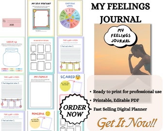 Complete Emotions, Feelings Planner | Digital Organizer for Daily Mood Tracking, Emotional Insights & Self-Care