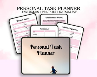 Personal Task Planner | Daily & Weekly Organizer for Goal-Setting Productivity, Customizable Personal Task Planner.