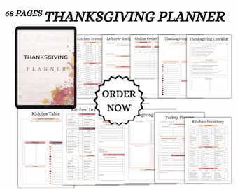 Complete Thanksgiving Planner | Digital Download for Menu Planning, Decorations & Holiday Scheduling