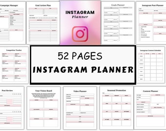 Instagram Marketing Planner | Organize Your Content & Analytics Instagram Planner and Journal | Create, Schedule, and Reflect.