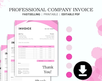 Professional Company Invoice Planner | Streamline Billing & Client Management | Printable Templates Elegant Invoice Organizer for Companies