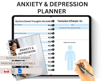 Anxiety Depression Awareness Art | Inspirational Prints for Mental Health Mindfulness Journal for Anxiety Depression Guided Self-Notebook