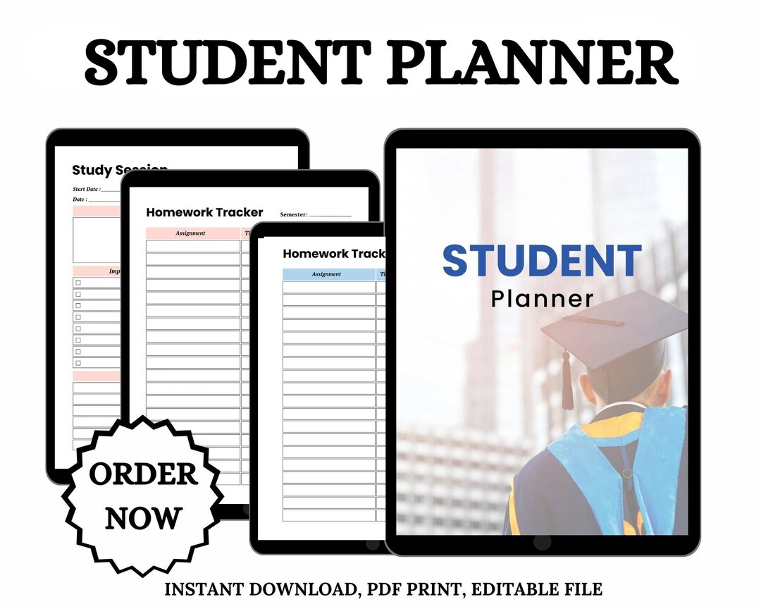 Academic Planner | Digital Download for Student Schedules, Task ...