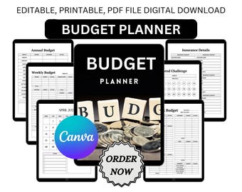 Budget Planner | Digital Download for Comprehensive Expense Tracking, Savings Goals & Financial Planning