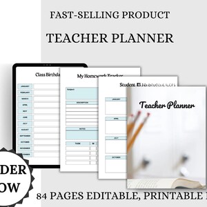 Teacher Planner | Enhance Your Teaching & Time Management Customizable Teacher Planner | Track Assignments Student Progress.