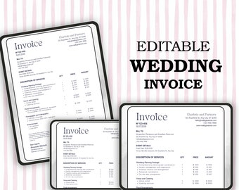 Planificador de facturas de boda / Organice los pagos a proveedores y el presupuesto / Plantillas imprimibles Organizador elegante de facturas de boda