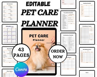 Pet Care Organizer Bundle | Digital Download for Efficient Health Records, Routine Care & Pet Happiness