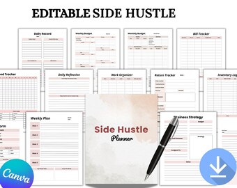 Side Hustle Planner | Launch Your Passion Project Ultimate  Side Hustle Planner | Plan, Execute, and Succeed.