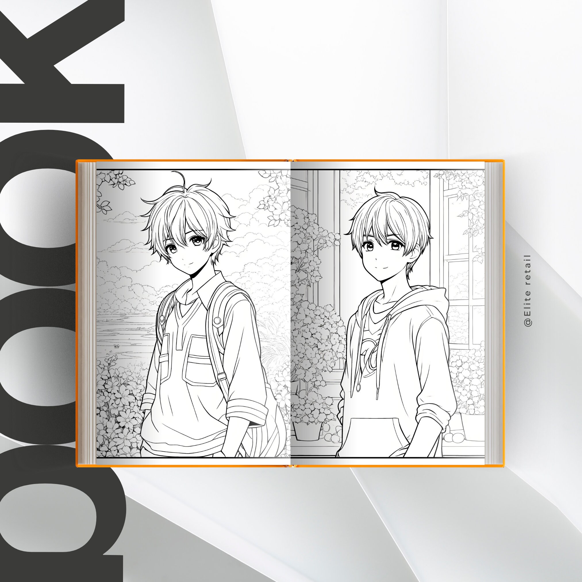 Anime Boy Adventures Coloring Book: 30 Pages of Charming Anime Characters - Instant Download ...