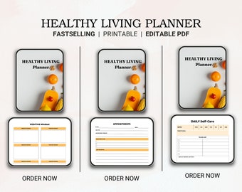 Healthy Living Planner |Wellness Journal for Nutrition, Fitness & Self-Care, Holistic Health Planner |Track Meals and Workouts.