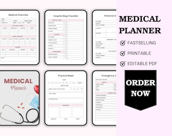 Medical Planner | Comprehensive Organizer for Healthcare Professionals & Students, Healthcare Planner | Patient Notes, Medication Tracker.