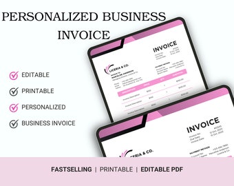 Personalized Business Invoice Planner | Customizable Templates for Your Brand | Printable Design Custom Business Invoice Organizer