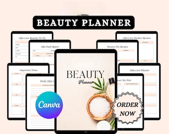 Beauty and Self-Care Planner | Digital Download for Organized Beauty Routines, Product Tracking & Goals