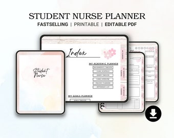 Student Nurse Planner |Essential Organizer for Clinicals, Study & Self-Care, Nursing Student Planner Track Assignments Clinical Hours Exam.