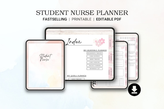 Student Nurse Planner |Essential Organizer for Clinicals, Study & Self-Care, Nursing Student Planner Track Assignments Clinical Hours Exam.