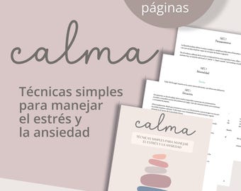 Stress and Anxiety Guide – 100 Pages to Calm Your Mind | Mindfulness, Emotions, Cognitive Restructuring | Downloadable PDF