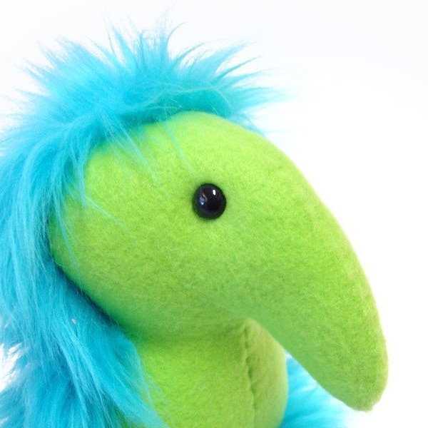Mitchell and his Impressive Nose -- Green and Blue Stuffed Monster