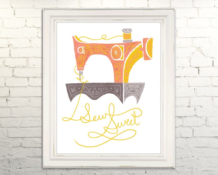 SEW SWEET Printable Instant Download jpg Digital art print Etsy