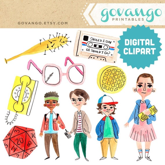 STRANGER KIDS Digital Clipart Instant Download Illustration 