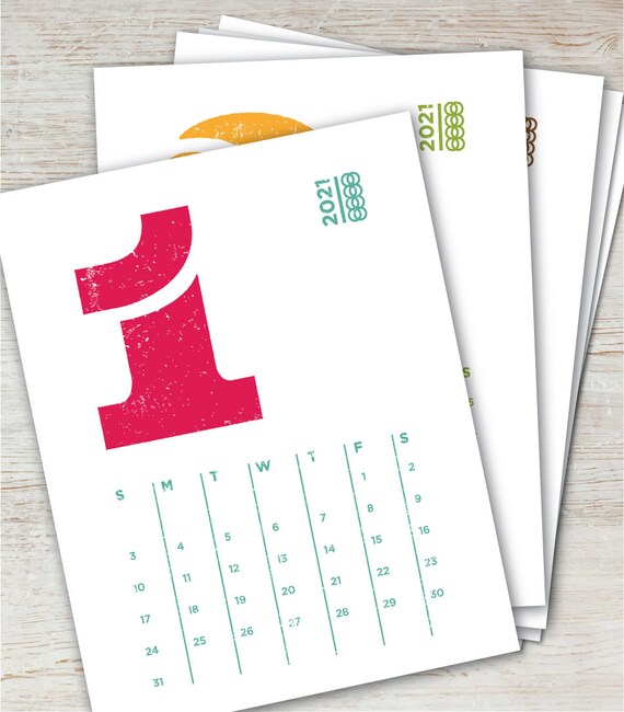 Eames Printable Desk Calendar 2021 2022 Digital Instant Etsy