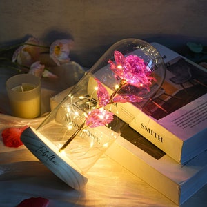 Individuelles Geschenk für Mama, Galaxy-Rosenlicht, personalisiertes Rosen-LED-Licht, Muttertagsgeschenk, Valentinstagsgeschenk, ewige Rose, Paargeschenk für Sie