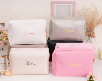 Bolsa de maquillaje personalizada, bolsa de dama de honor, regalo de boda, bolsa de artículos de tocador de viaje, bolsa de cosméticos, regalo de cumpleaños para ella, bolsa de maquillaje clutch