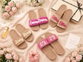 Custom Cotton Linen Slippers, Personalized Bridesmaid Slippers, Getting Ready Bridal Party Gifts, Bachelorette Favor, Bride Proposal Gift