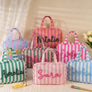 Personalized Travel Cosmetic Toiletry Bag with Hanging Hook, Custom Expandable and Foldable Toiletry Bag,Bridesmaid Gift,Custom Toiletry Bag