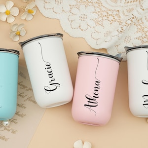 Personalized Stainless,Coffee Cup,Bridesmaid Proposal Gift,Wine Tumbler with Lid,Stainless Steel Bottle,Bridesmaid Gift,Insulated Travel Mug