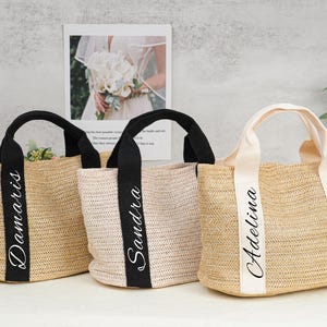 Custom Straw Bags, Personalized Beach bag, Burlap Tote Bag, Bridal shower bag, Wedding Gifts, beach bag bachelorette, bridesmaid proposal