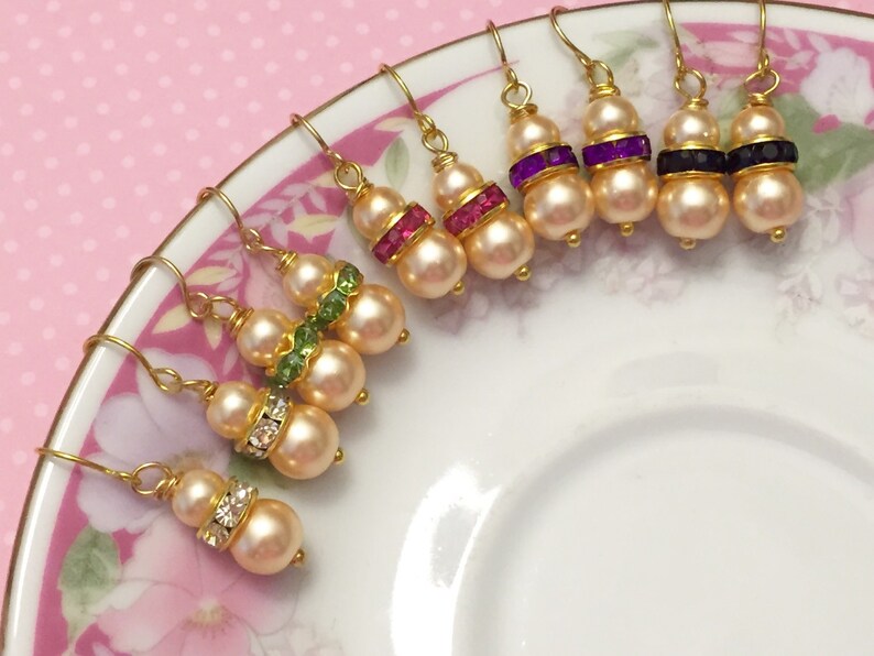 Pearl Wedding Earrings Flower Girl Earrings Pearl and Etsy