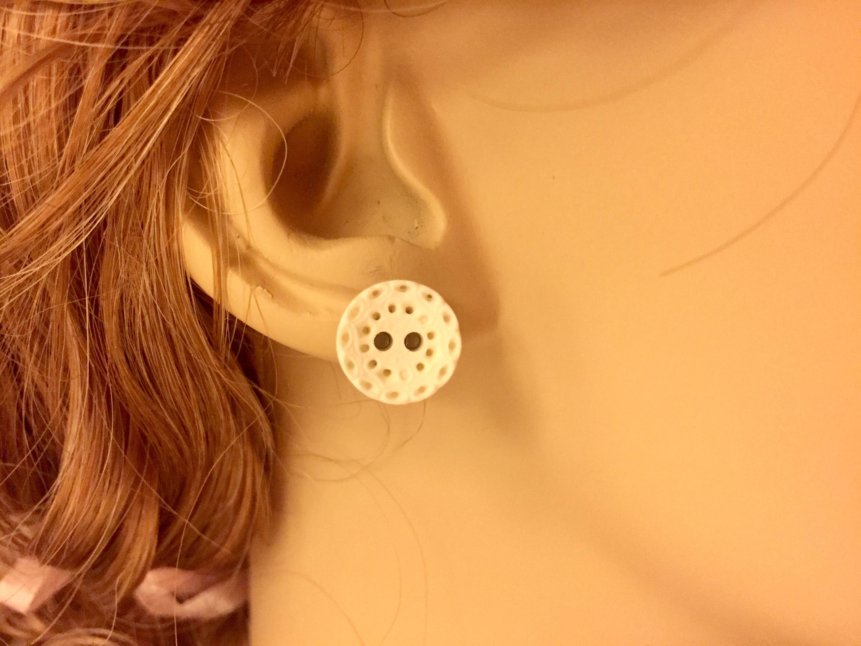 Vintage Button Studs, Lace Button Earrings, White Studs, Retro Button