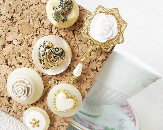 Decorative Push Pin Set in Pearls Gold for Your Cottage Decor Etsy